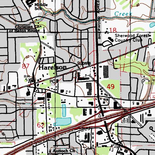 Topographic Map of Gateway Post Office, LA