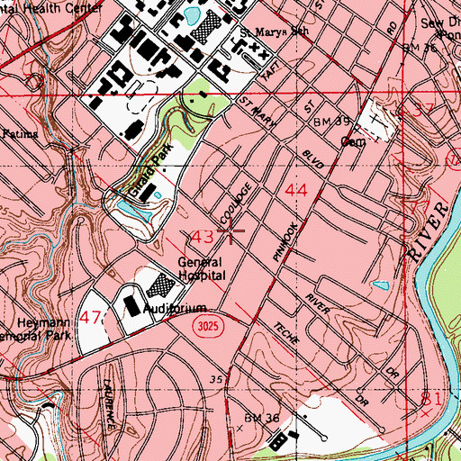 Topographic Map of Oil Center Post Office, LA