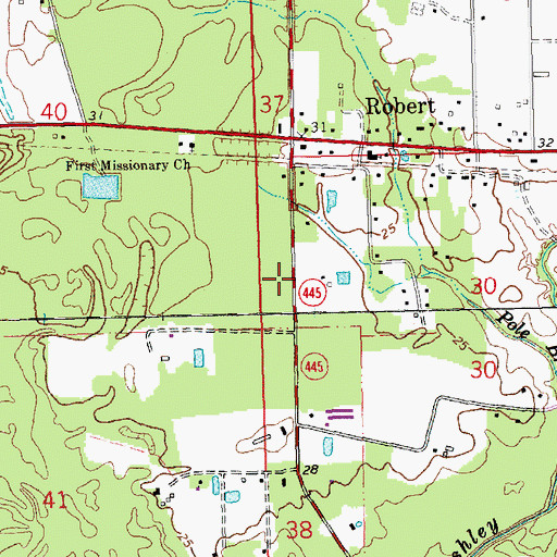 Topographic Map of Robert Post Office, LA