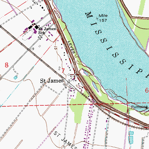 Topographic Map of Saint James Post Office, LA