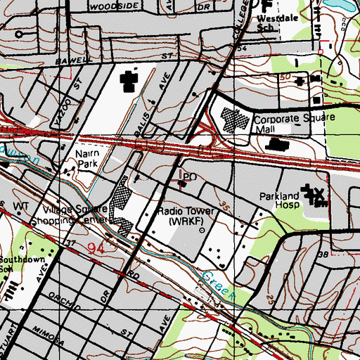 Topographic Map of Southeast Post Office, LA