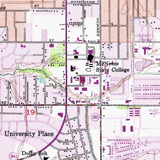 Topographic Map of McNeese State University Contract Postal Unit, LA