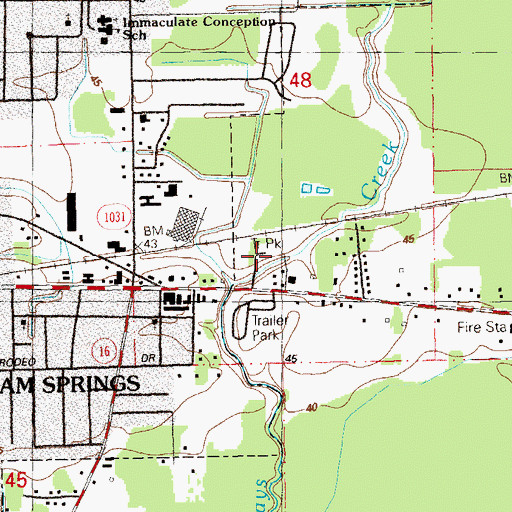 Topographic Map of A and W Mobile Home Park, LA