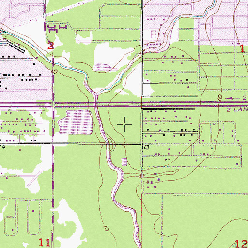 Topographic Map of Acadian Acres Mobile Home Park, LA