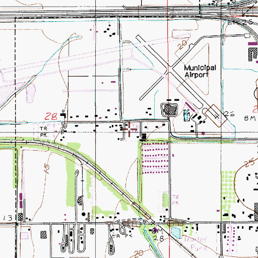 Topographic Map of Airport Mobile Home Park, LA
