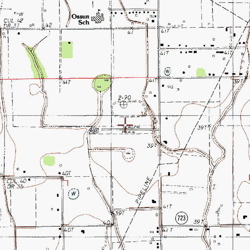 Topographic Map of Angelles Mobile Home Community, LA