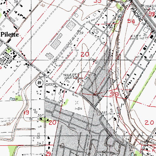 Topographic Map of Anite Mobile Home Park, LA