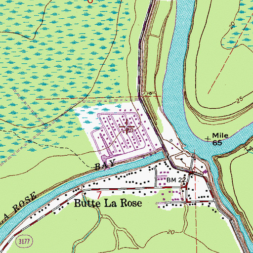 Topographic Map of Atchasalauga Acres Mobile Home Park, LA