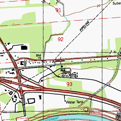 Topographic Map of B and K Mobile Park, LA