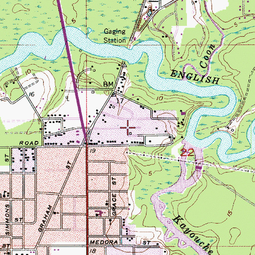 Topographic Map of Bayou Shades Mobile Village, LA