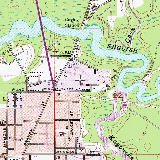 Topographic Map of Bayou Shades Mobile Village, LA
