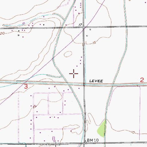 Topographic Map of Ben's Mobile Home Park, LA