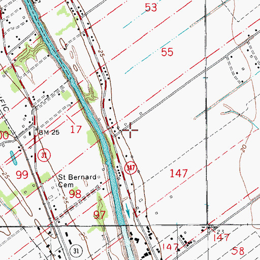 Topographic Map of Bent Oak Trailer Park, LA