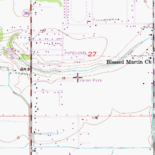 Topographic Map of Blankenship Mobile Home Park, LA