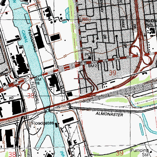 Topographic Map of Flamingo Recreational Vehicle and Mobile Home Park, LA
