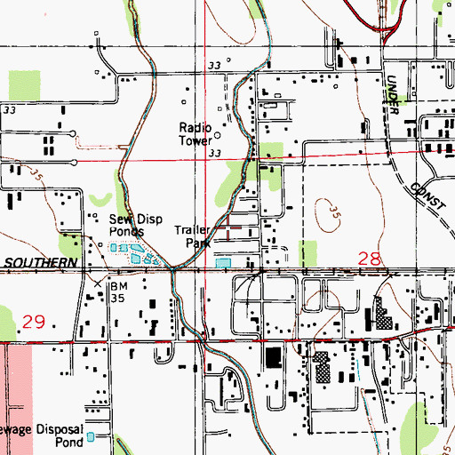 Topographic Map of G and R Mobile Park, LA