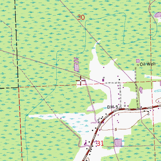 Topographic Map of Grand Bayou Mobile Home Park, LA