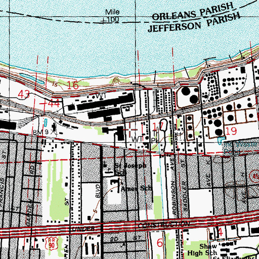 Topographic Map of H and D Mobile Home Park, LA