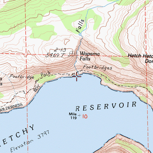 Topographic Map of Falls Creek, CA