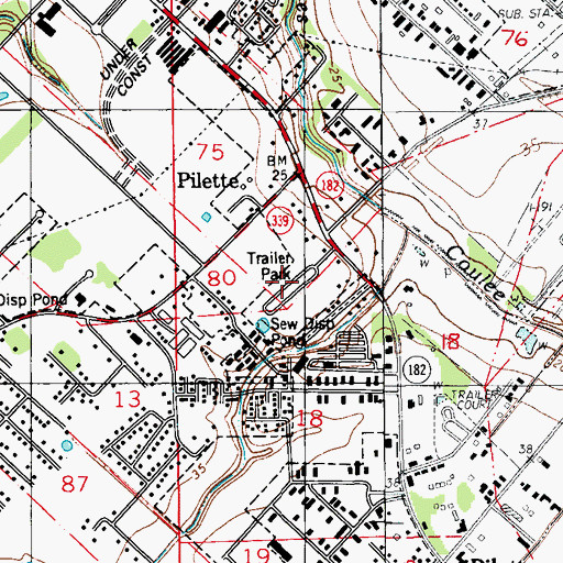 Topographic Map of Holiday Mobile Home Villa Park, LA