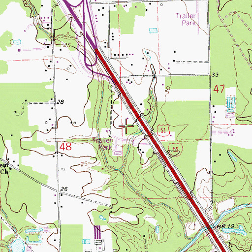 Topographic Map of Intersection Connection Mobile Home Park, LA