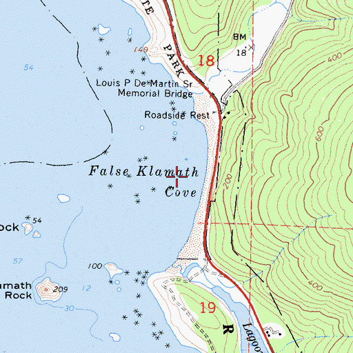 Topographic Map of False Klamath Cove, CA