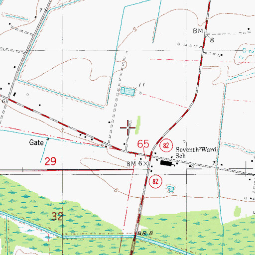 Topographic Map of J and L Mobile Home Park, LA