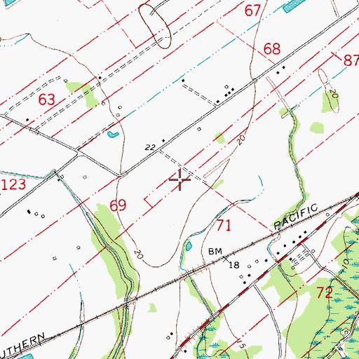 Topographic Map of Jaco Mobile Home Park, LA
