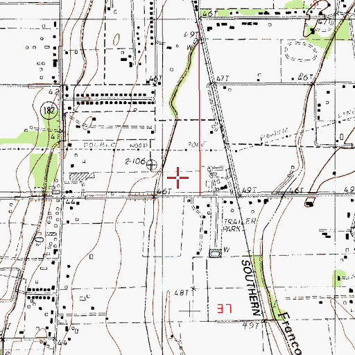 Topographic Map of Kings Court Mobile Home Park, LA