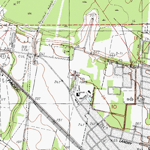 Topographic Map of Kiper Mobile Home Park, LA
