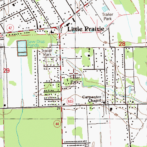 Topographic Map of Landry's Mobile Home Park, LA
