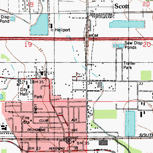 Topographic Map of Lantier Mobile Home Park, LA
