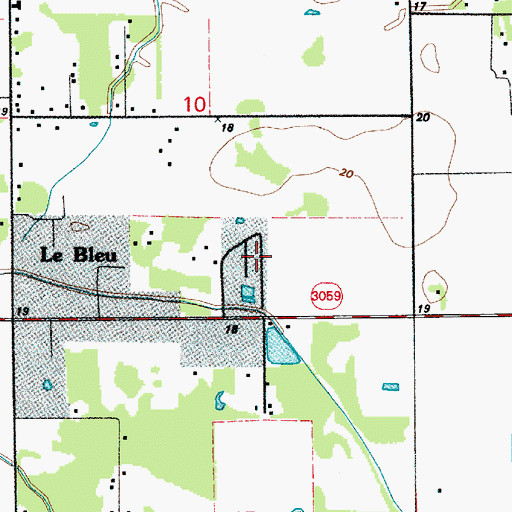 Topographic Map of Le Bleu Mobile Home Park, LA