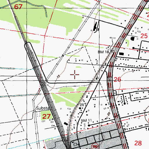Topographic Map of Lynn's Mobile Home Court, LA