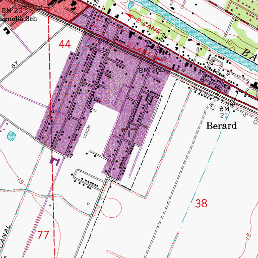 Topographic Map of M and T Mobile Home Park, LA