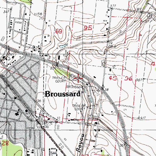 Topographic Map of Maxies Mobile Valley, LA