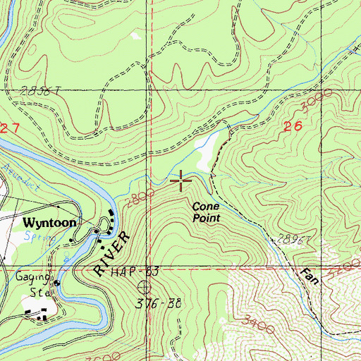 Topographic Map of Fan Gulch, CA