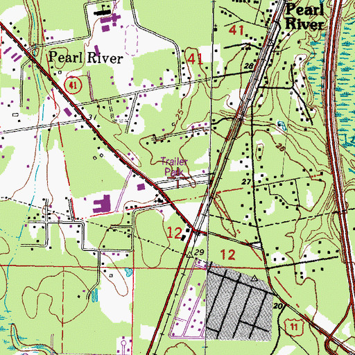 Topographic Map of Messer's Mobile Manor, LA