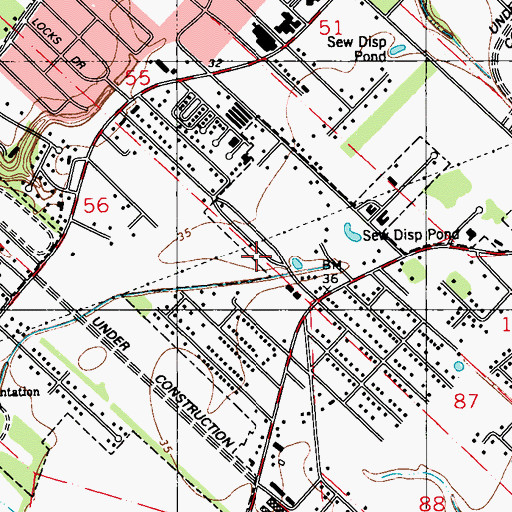 Topographic Map of Mobile Home Acres, LA