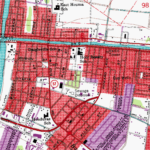 Topographic Map of Mott Trailer Park, LA