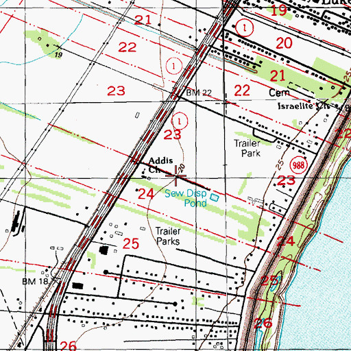 Topographic Map of Mouchs Mobile Home Park, LA