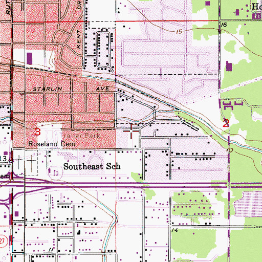 Topographic Map of Mount Dale B Mobile Home Park, LA