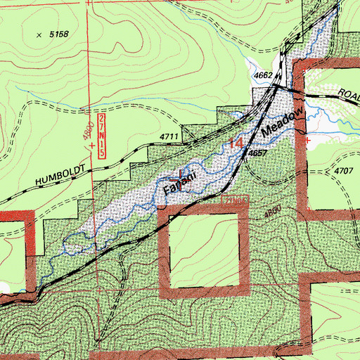 Topographic Map of Fanani Meadow, CA