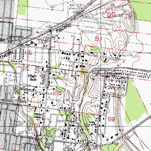 Topographic Map of Mouton's Trailer Park, LA