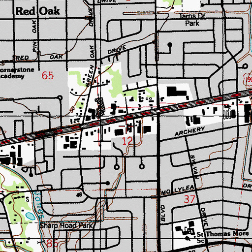 Topographic Map of Care Center of Baton Rouge, LA