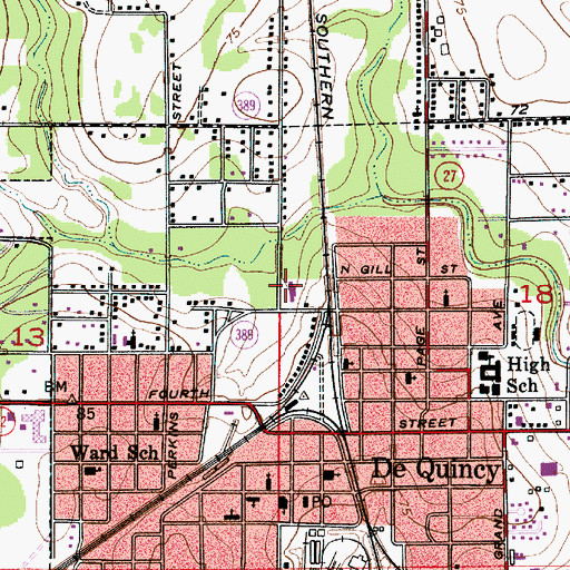 Topographic Map of Care Center of DeQuincy, LA