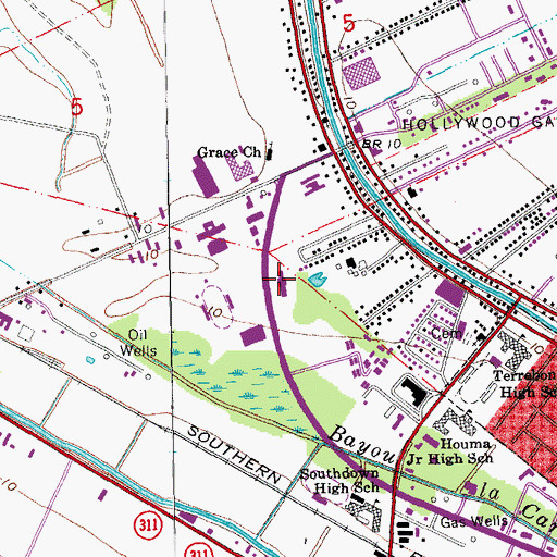 Topographic Map of Chateau Terrebonne Health Care Center, LA