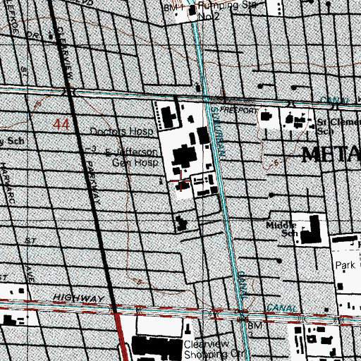 Topographic Map of Colonial Oaks Living Center, LA