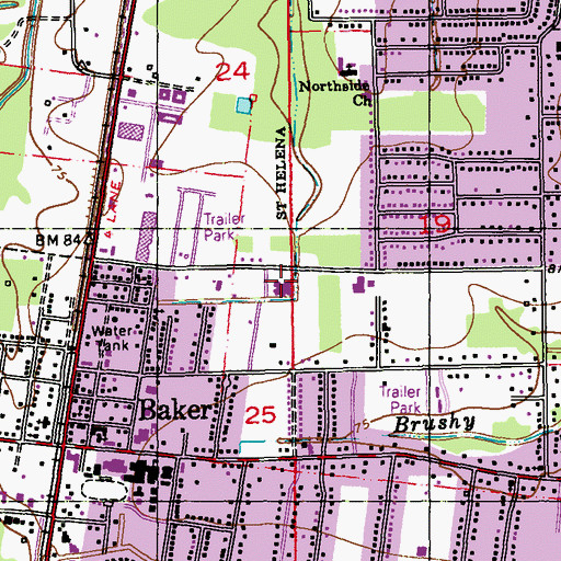 Topographic Map of Community Care Center of Baker, LA