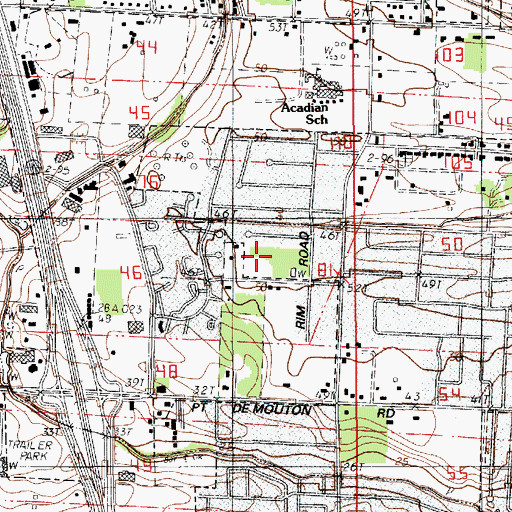 Topographic Map of Courtyard Retirement and Assisted Living Facility, LA